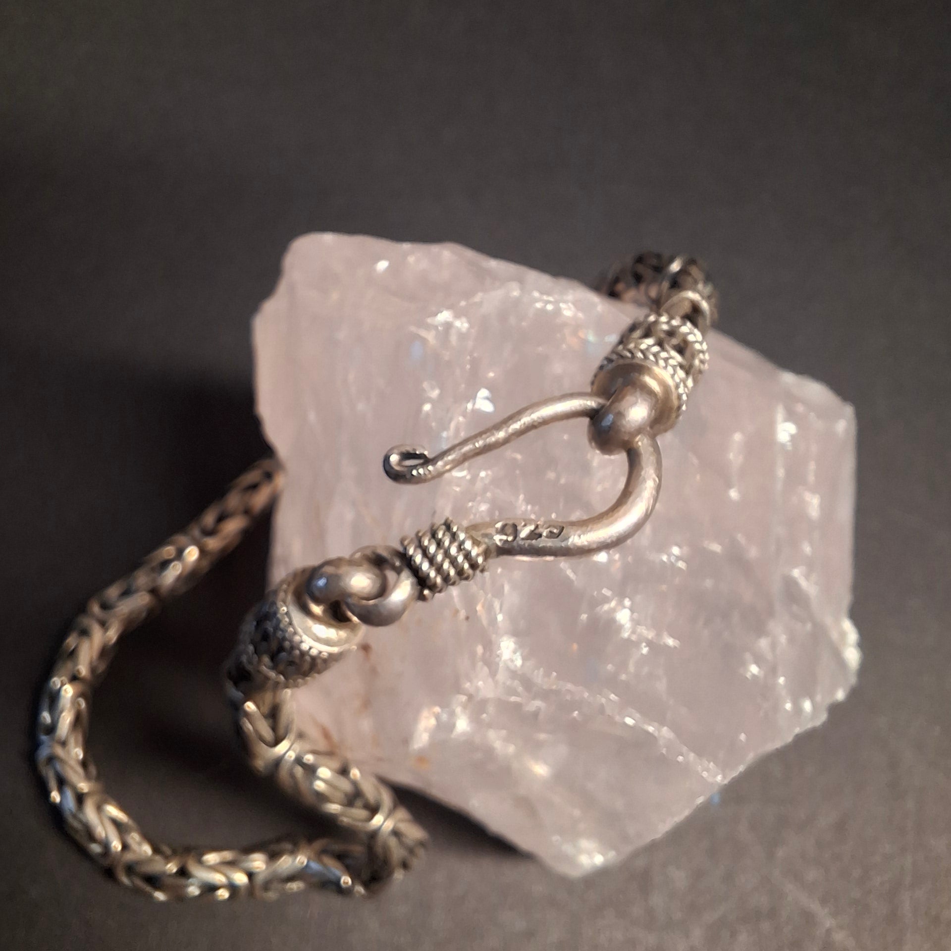 Vintage Bali Byzantine Sterling Silver Chain Bracelet – view 5
