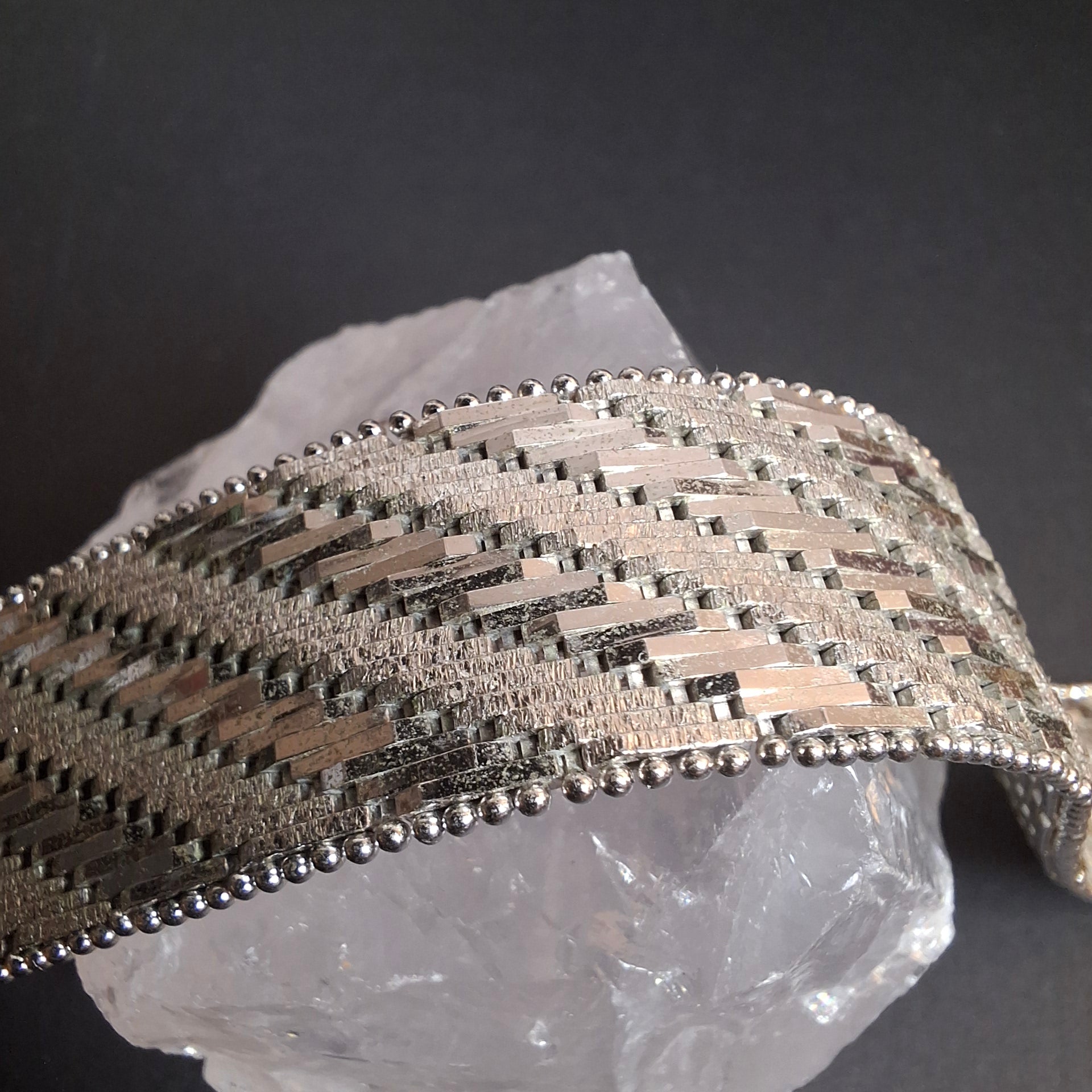 Vintage Italy 925 Sterling Silver Wide Mesh Bracelet – view 4