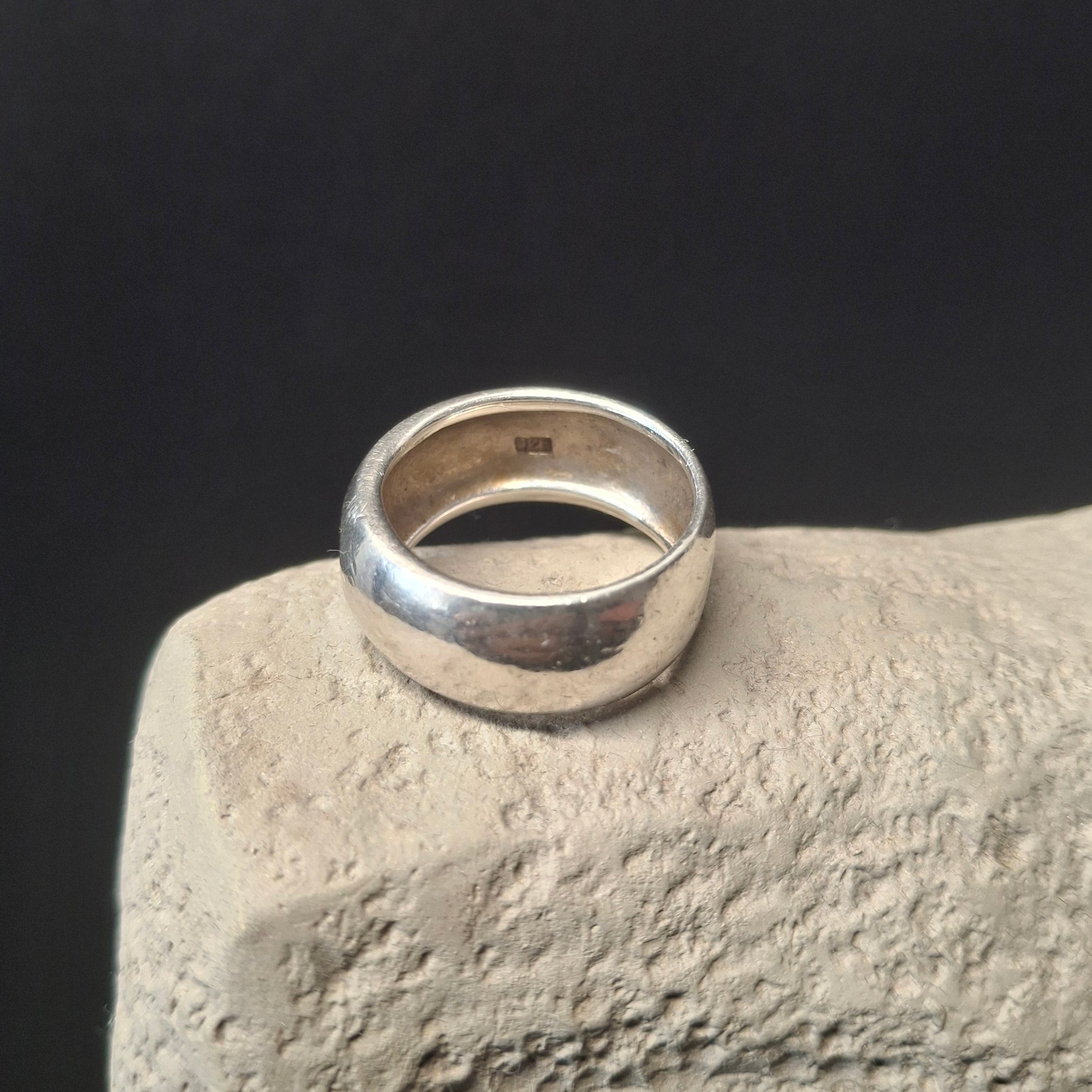 Sterling Silver Wide zirconia Ring – view 2