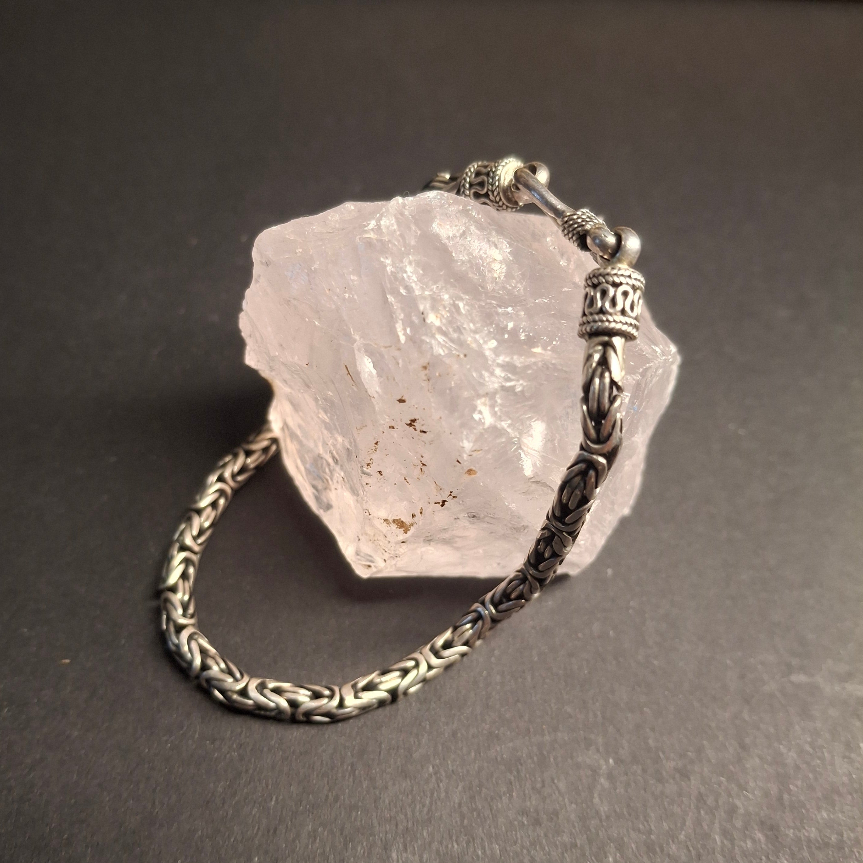 Vintage Bali Byzantine Sterling Silver Chain Bracelet – view 3