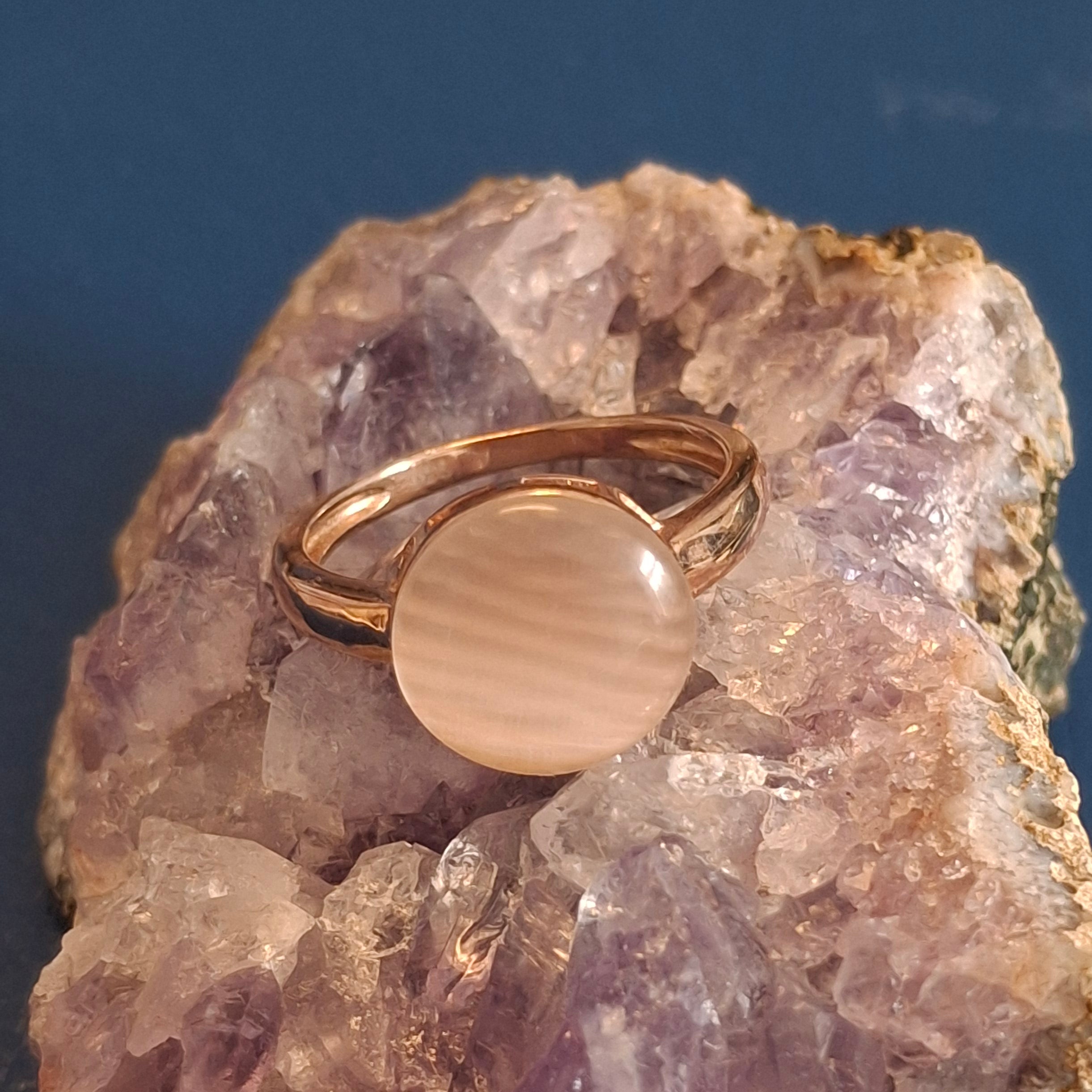 Rose Gold Plated 925 Silver Pink Gemstone Ring