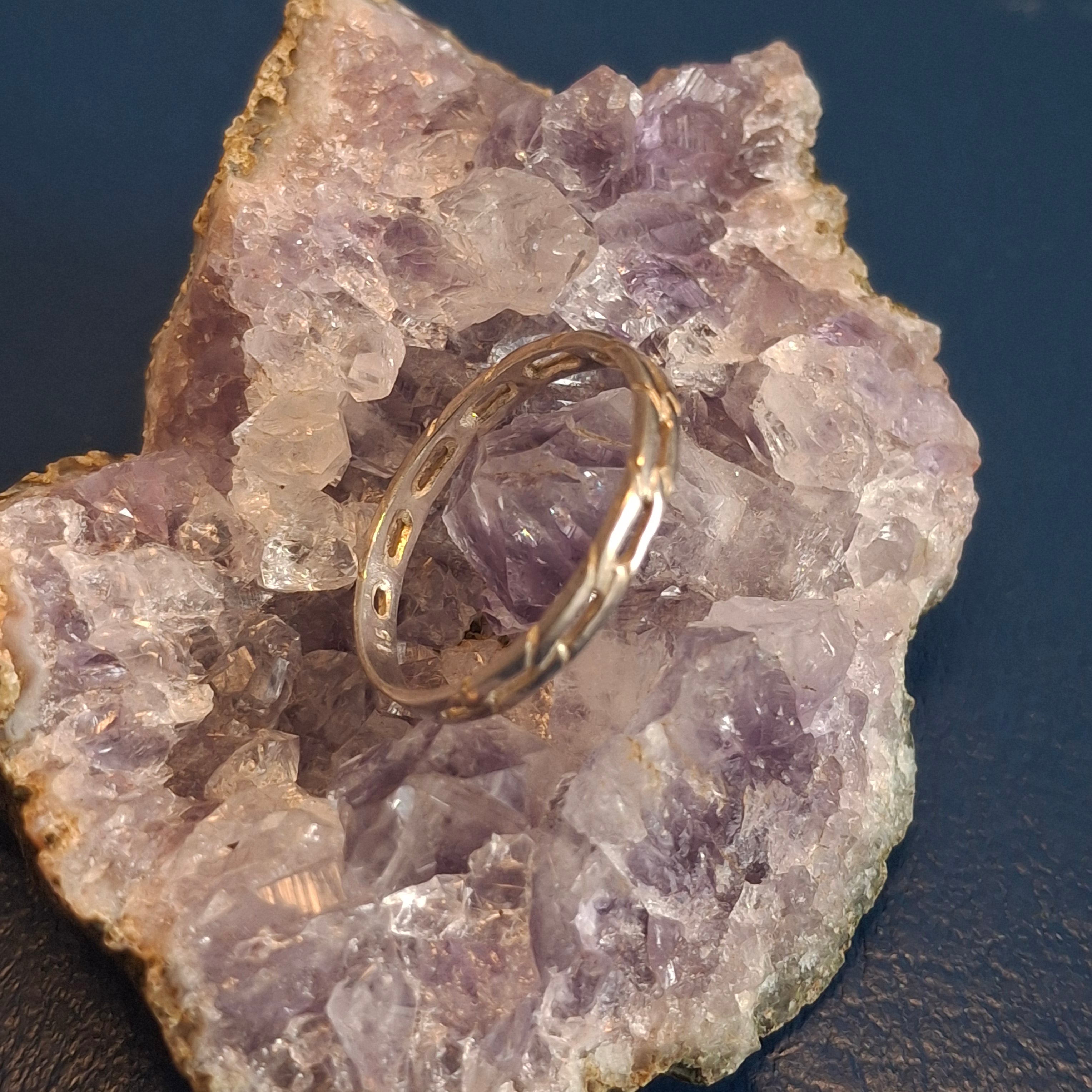 Vintage 925 Sterling Silver Chain Link Ring – view 2