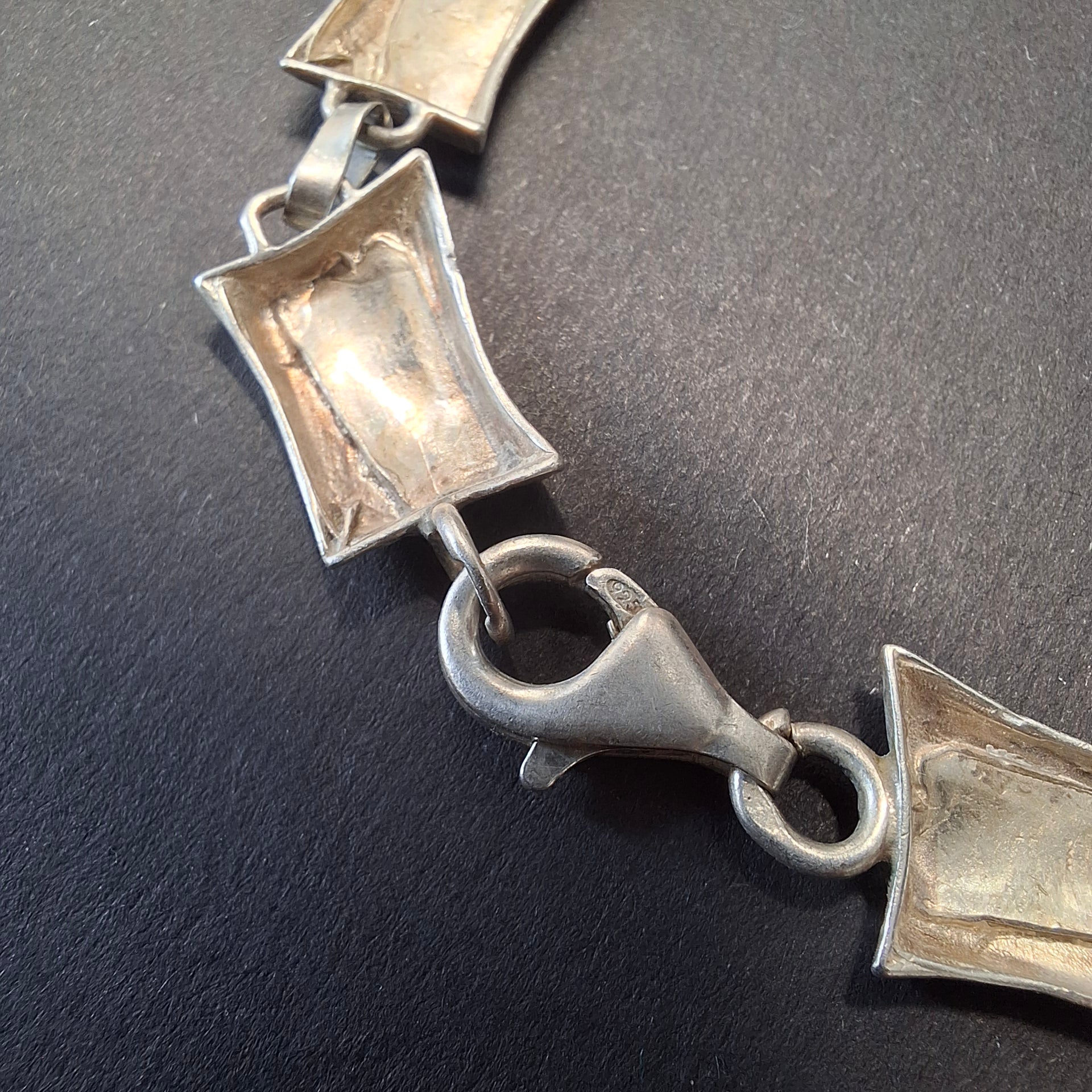 Vintage Sterling Silver Greek Key Panel Bracelet – view 4
