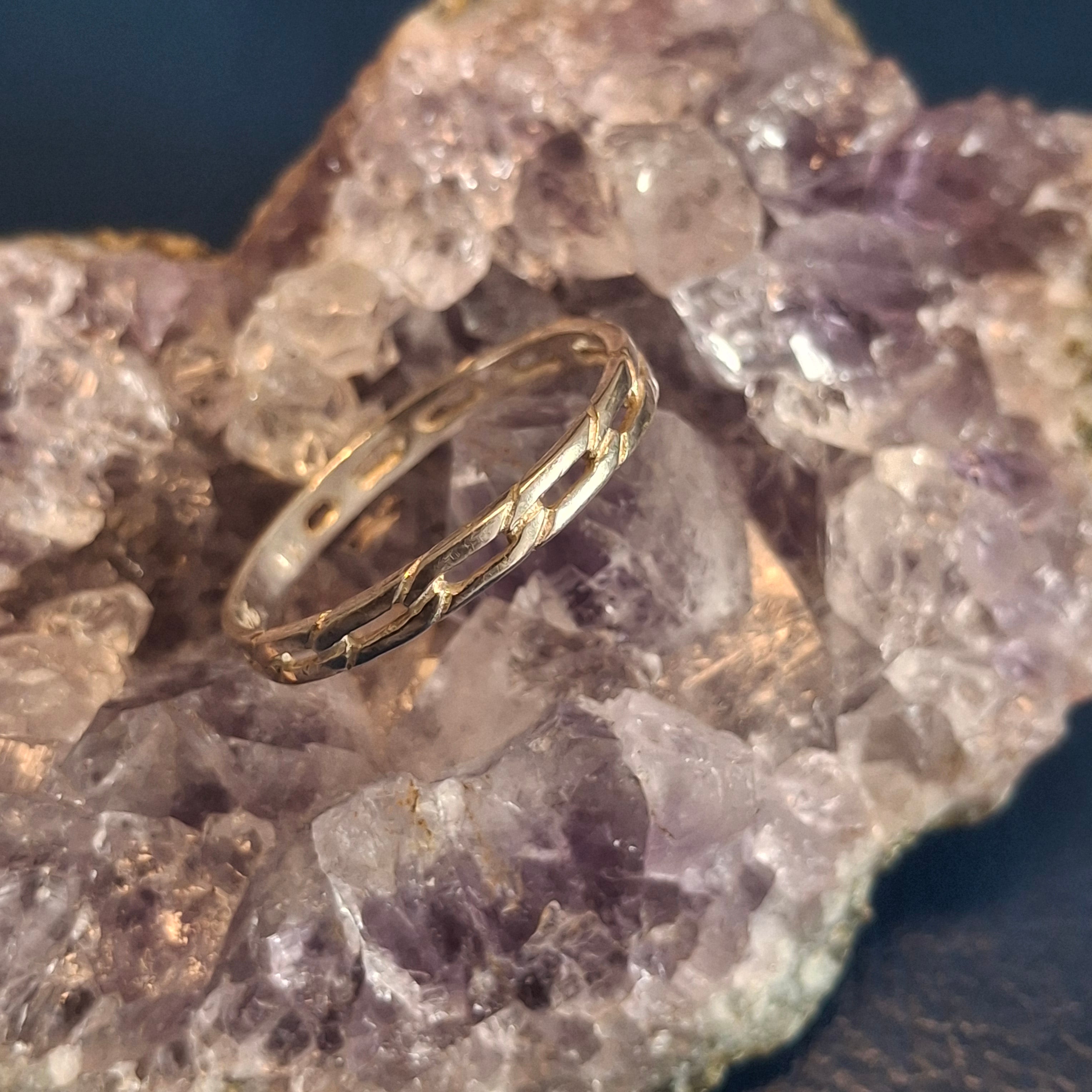 Vintage 925 Sterling Silver Chain Link Ring