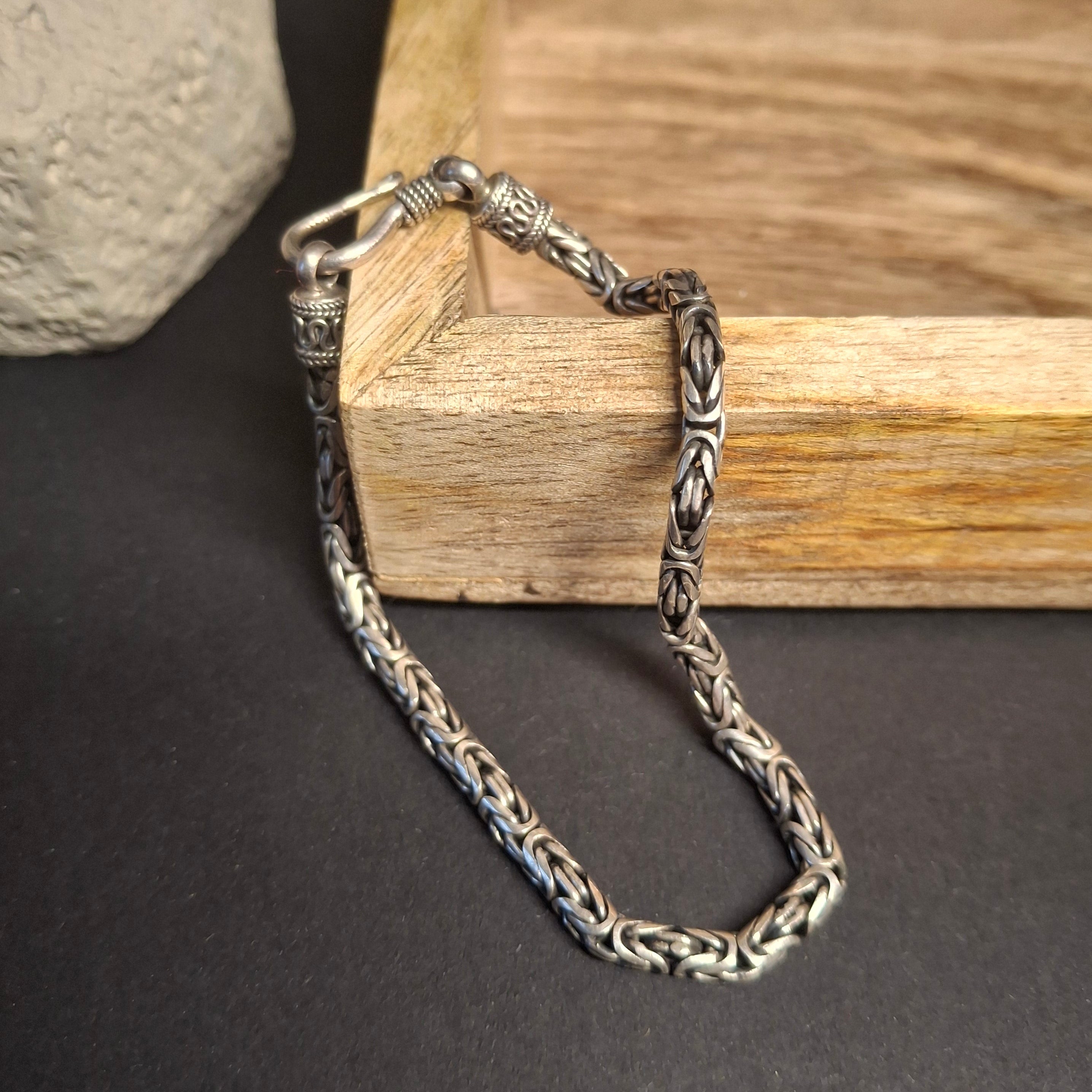 Vintage Bali Byzantine Sterling Silver Chain Bracelet – view 2