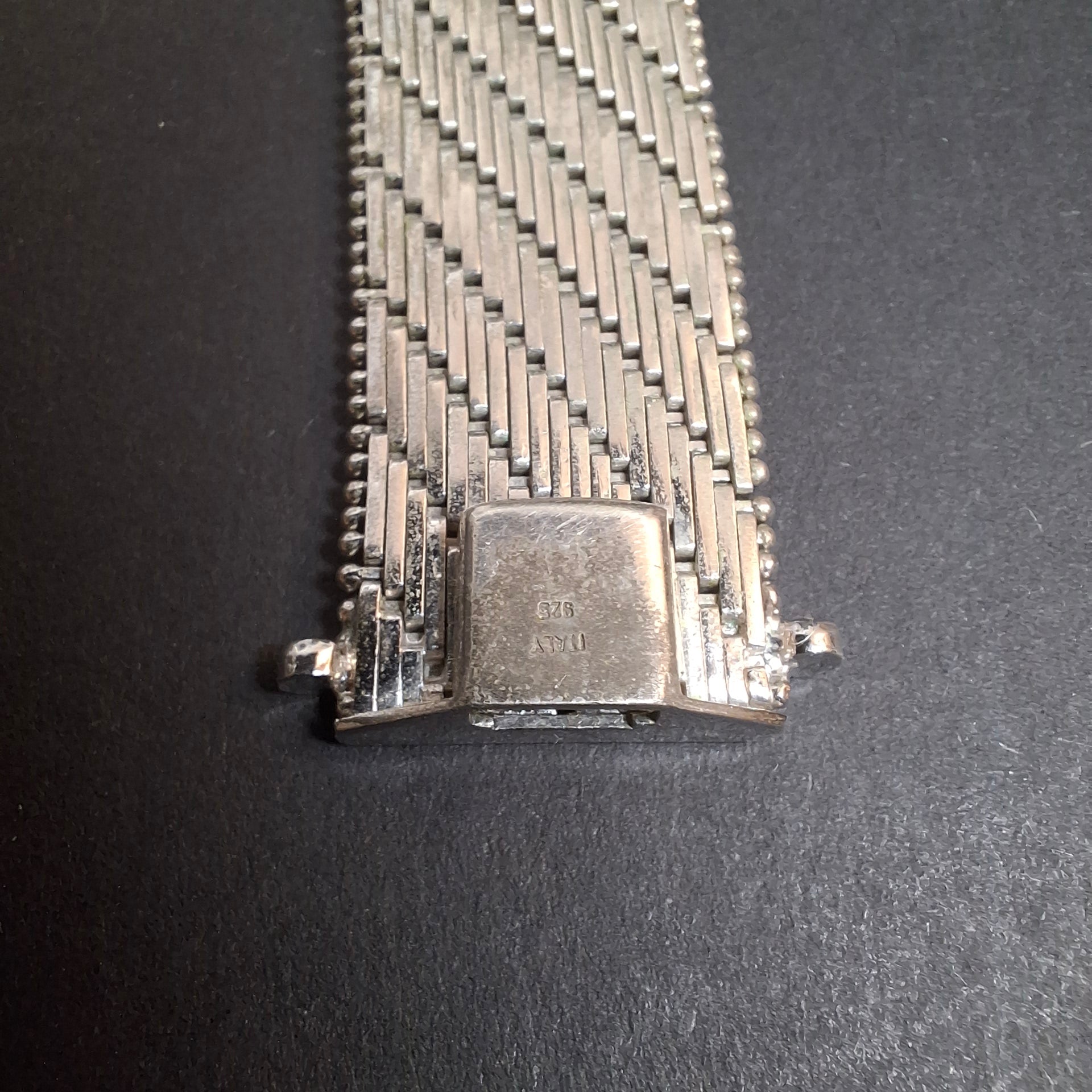 Vintage Italy 925 Sterling Silver Wide Mesh Bracelet – view 5