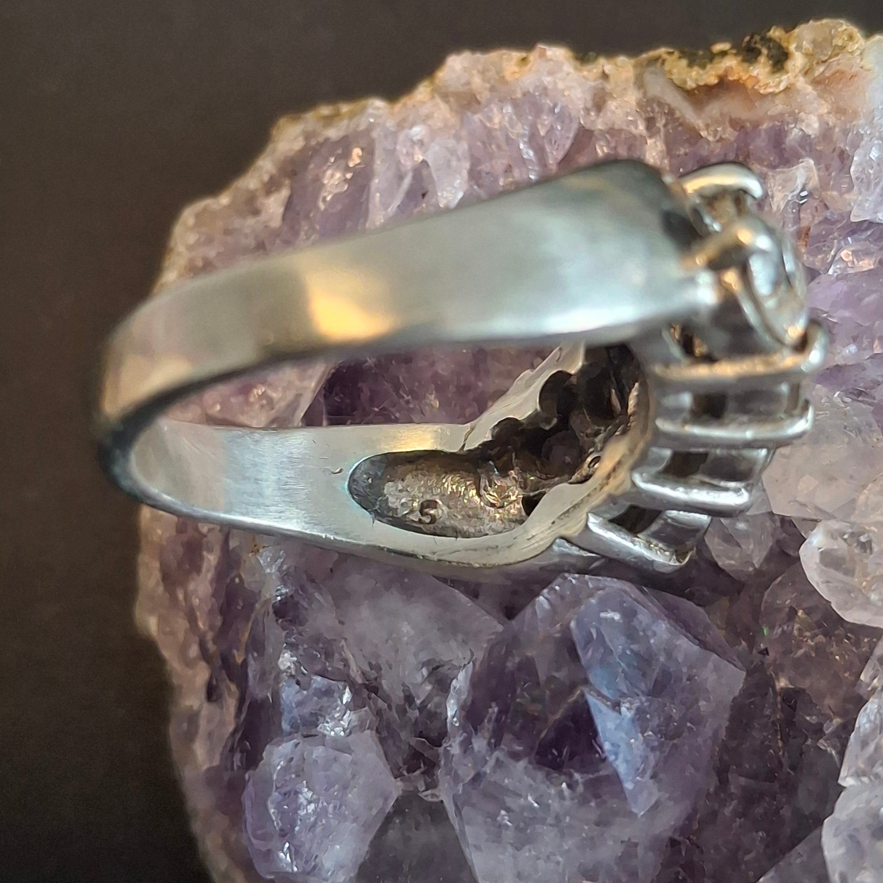 Vintage 925 Sterling Silver Double-Row Cluster Ring – view 4