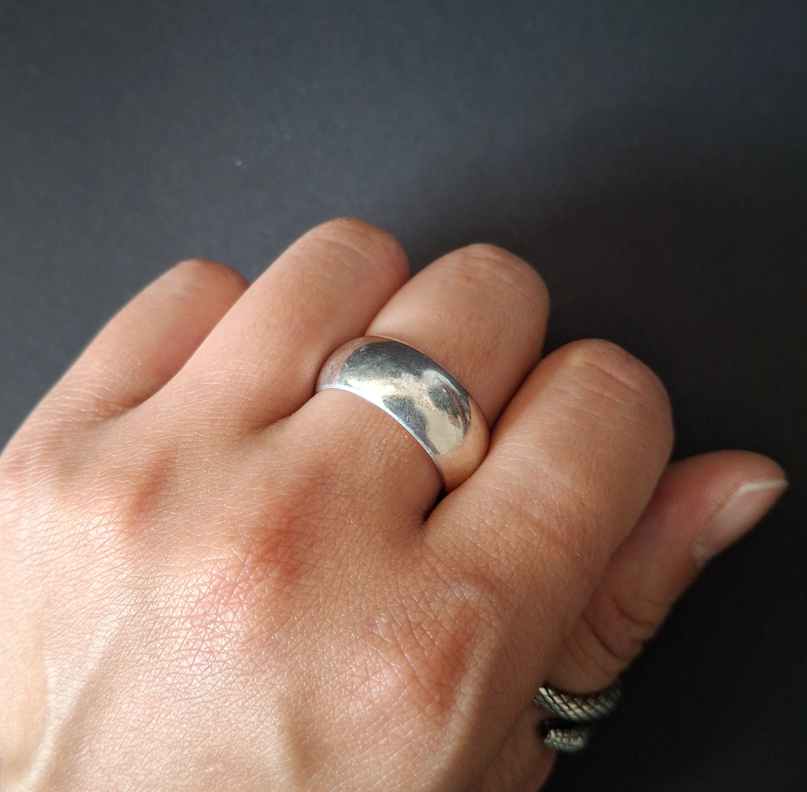 Sterling Silver Chunky Dome Ring – view 4