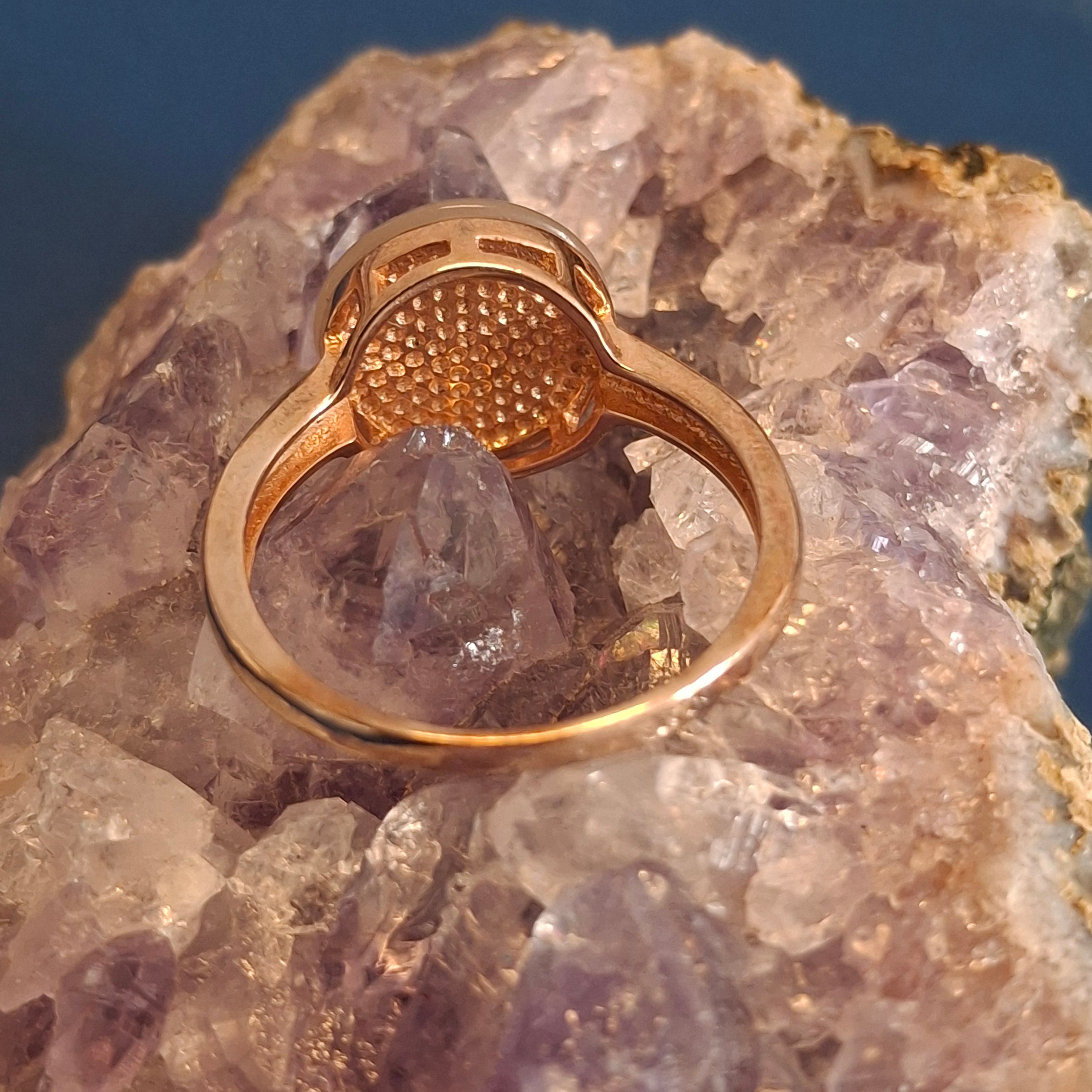 Rose Gold Plated 925 Silver Pink Gemstone Ring – view 3