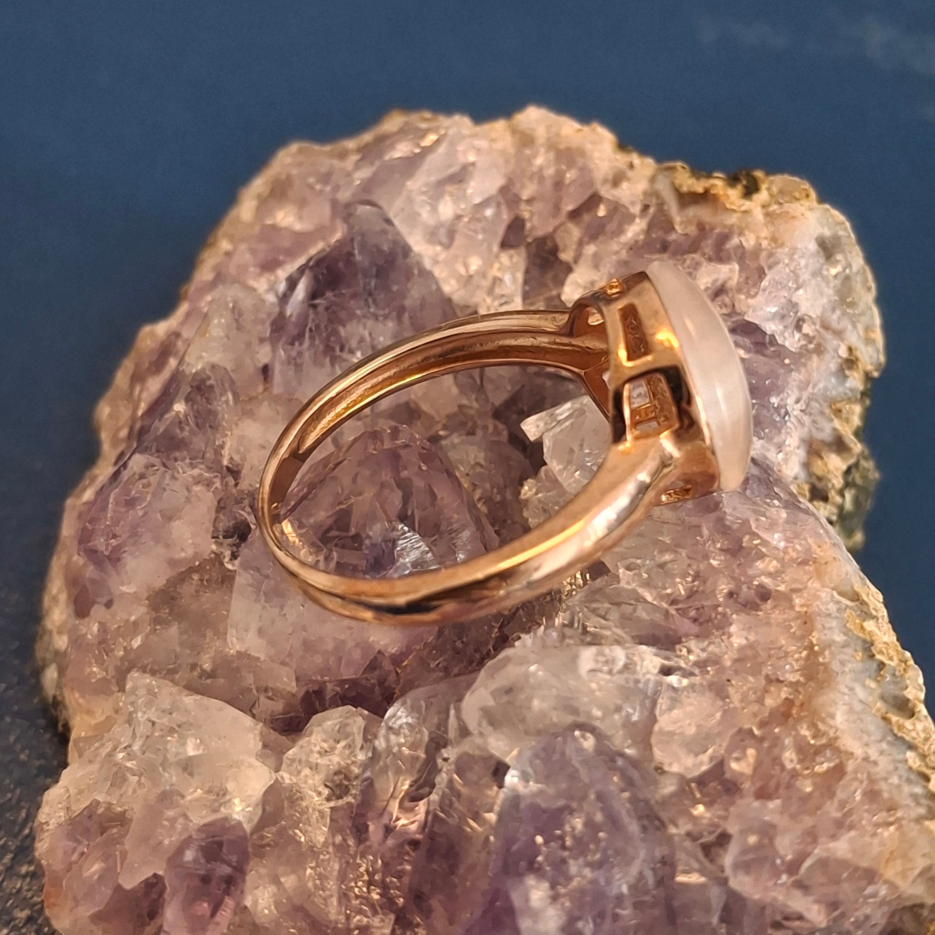 Rose Gold Plated 925 Silver Pink Gemstone Ring – view 2