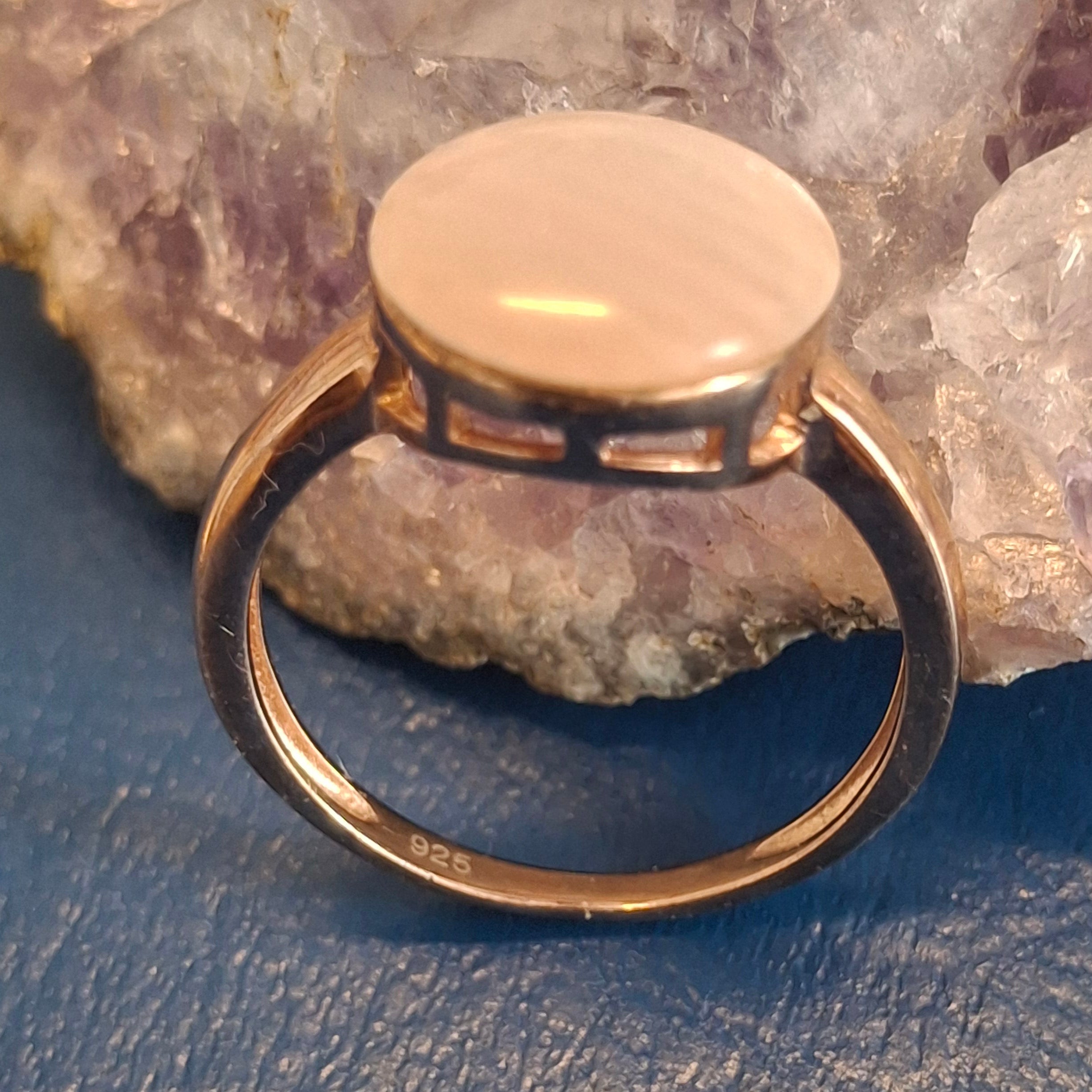 Rose Gold Plated 925 Silver Pink Gemstone Ring – view 4