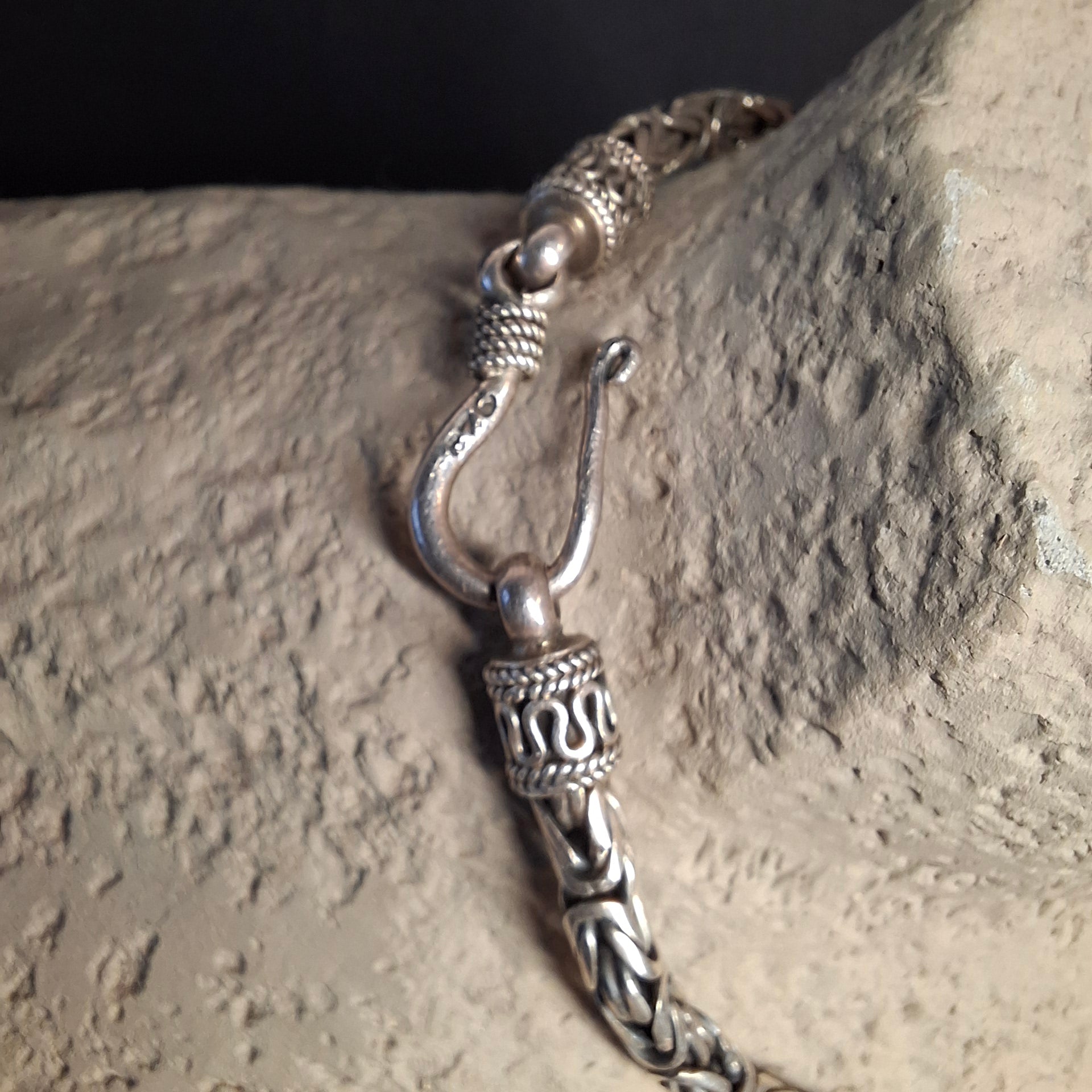 Vintage Bali Byzantine Sterling Silver Chain Bracelet – view 4