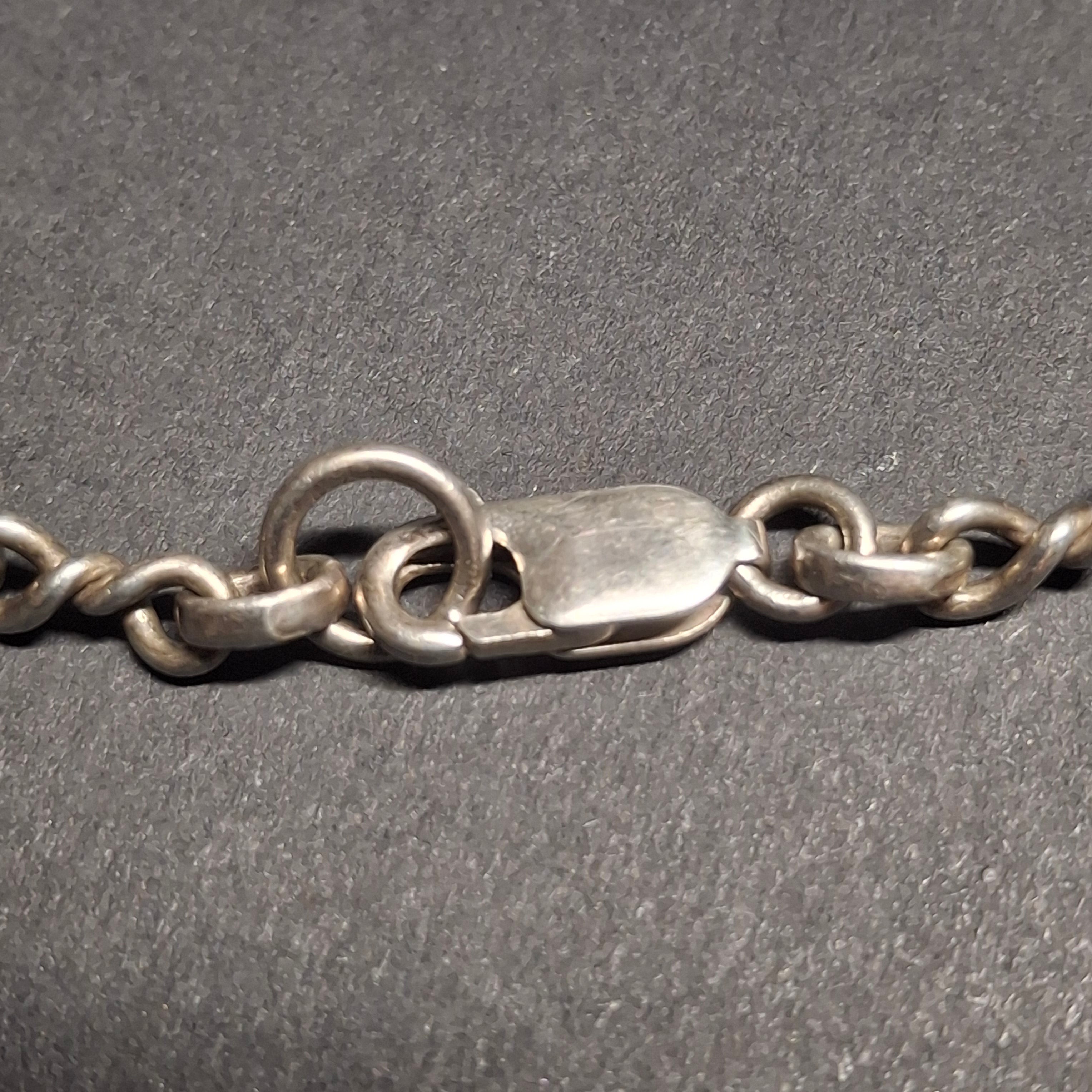 Vintage Sterling Silver Bar & Double-Twist Link Chain Bracelet – view 5