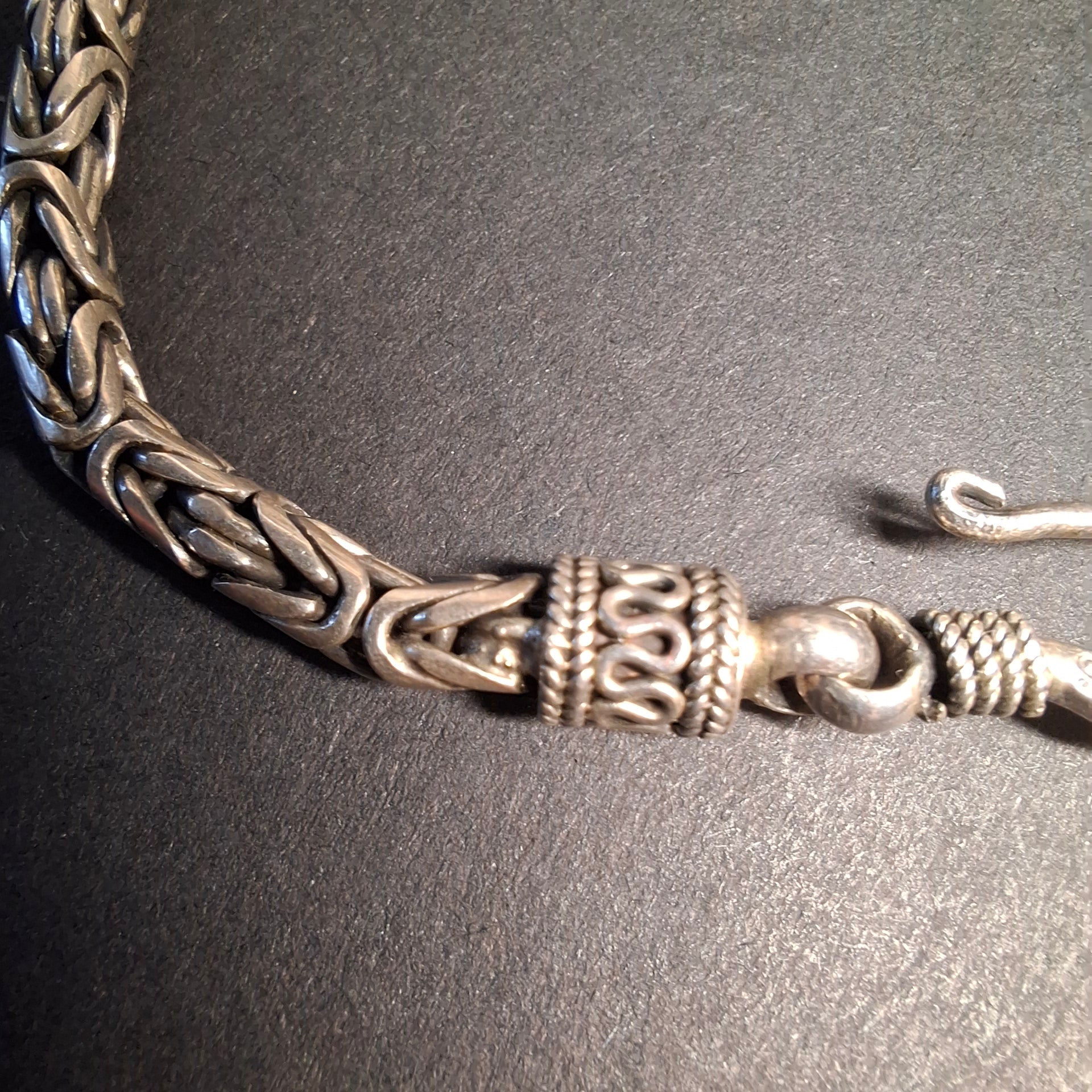 Vintage Bali Byzantine Sterling Silver Chain Bracelet – view 6