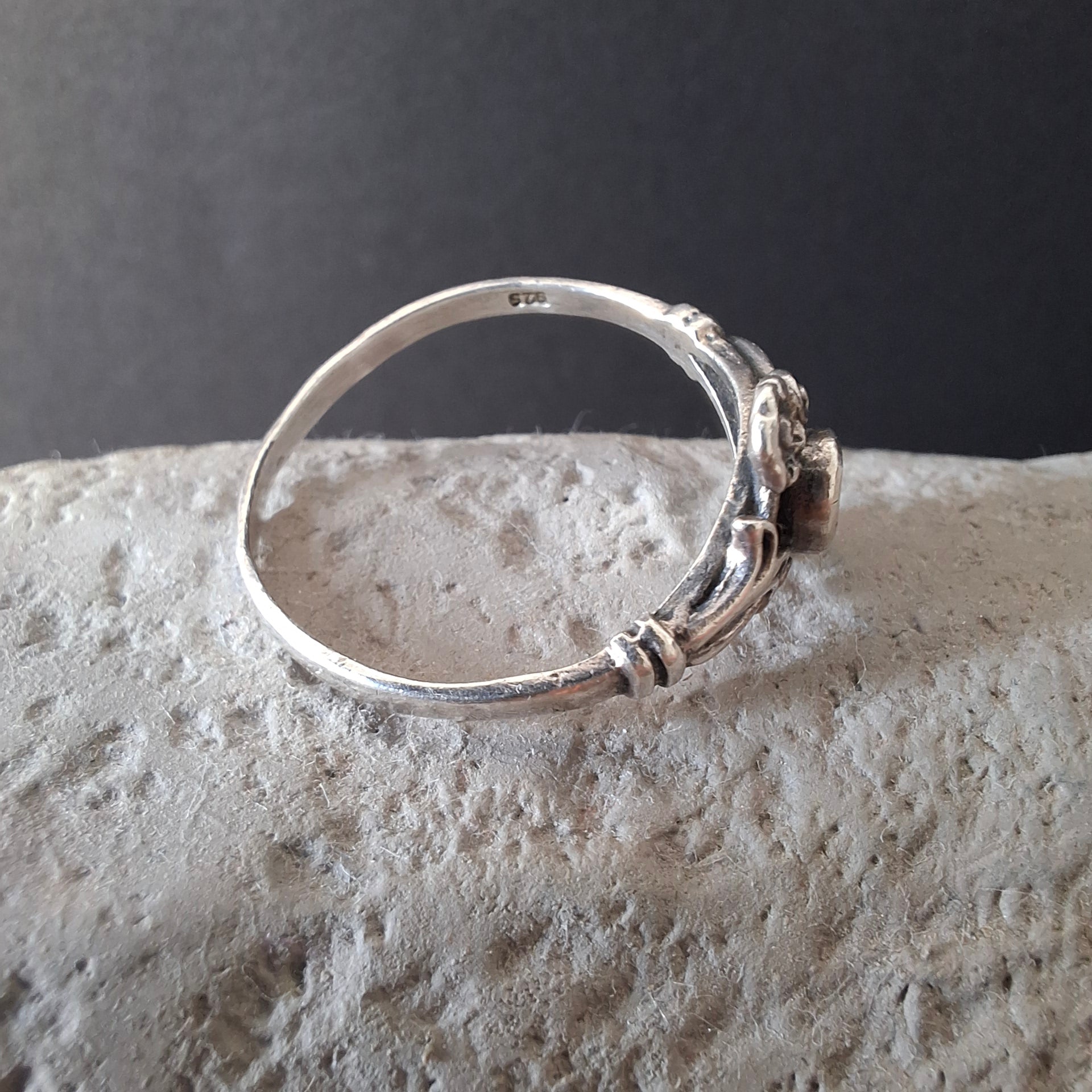 Vintage Ethnic Turquoise Sterling Silver Ring – view 4