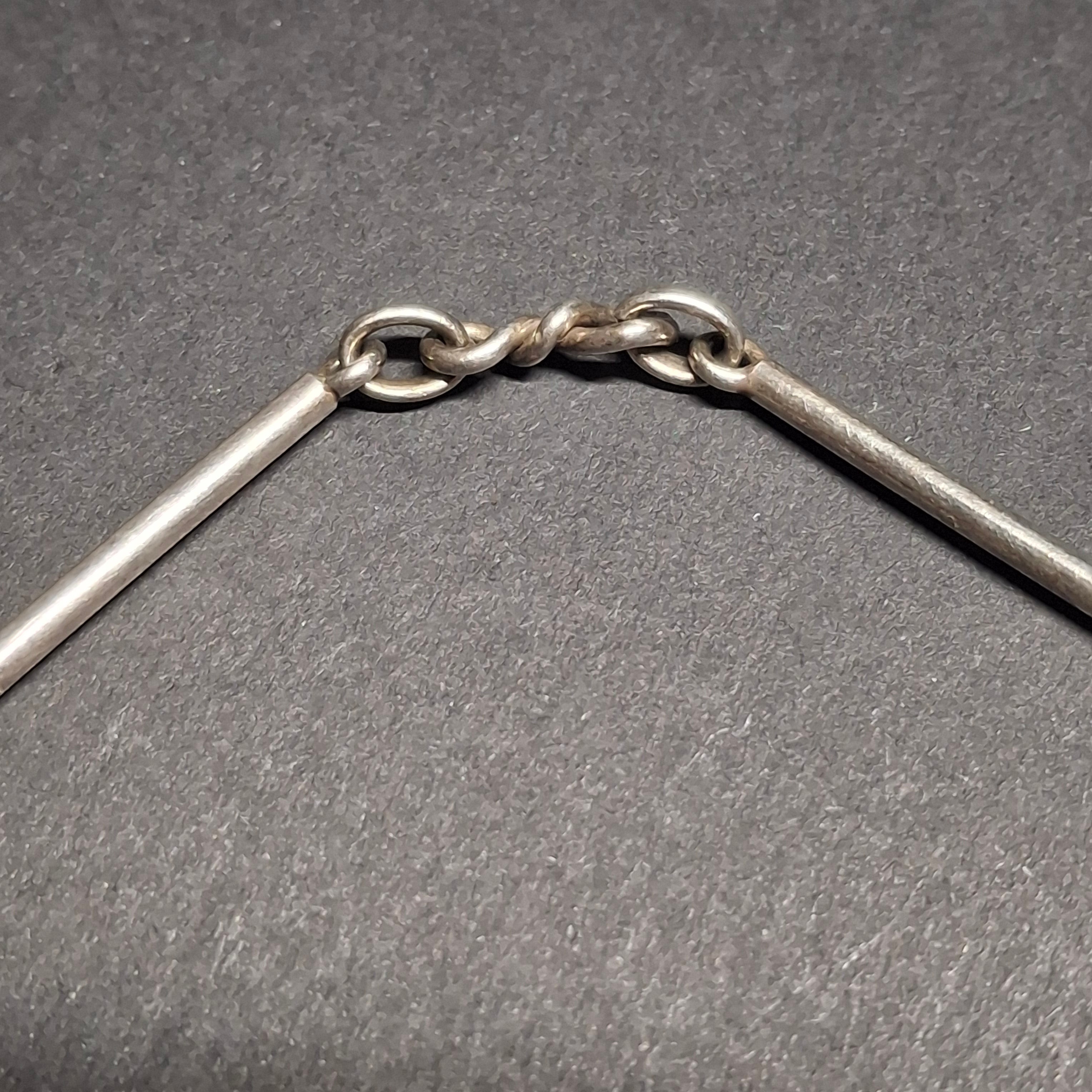 Vintage Sterling Silver Bar & Double-Twist Link Chain Bracelet – view 4