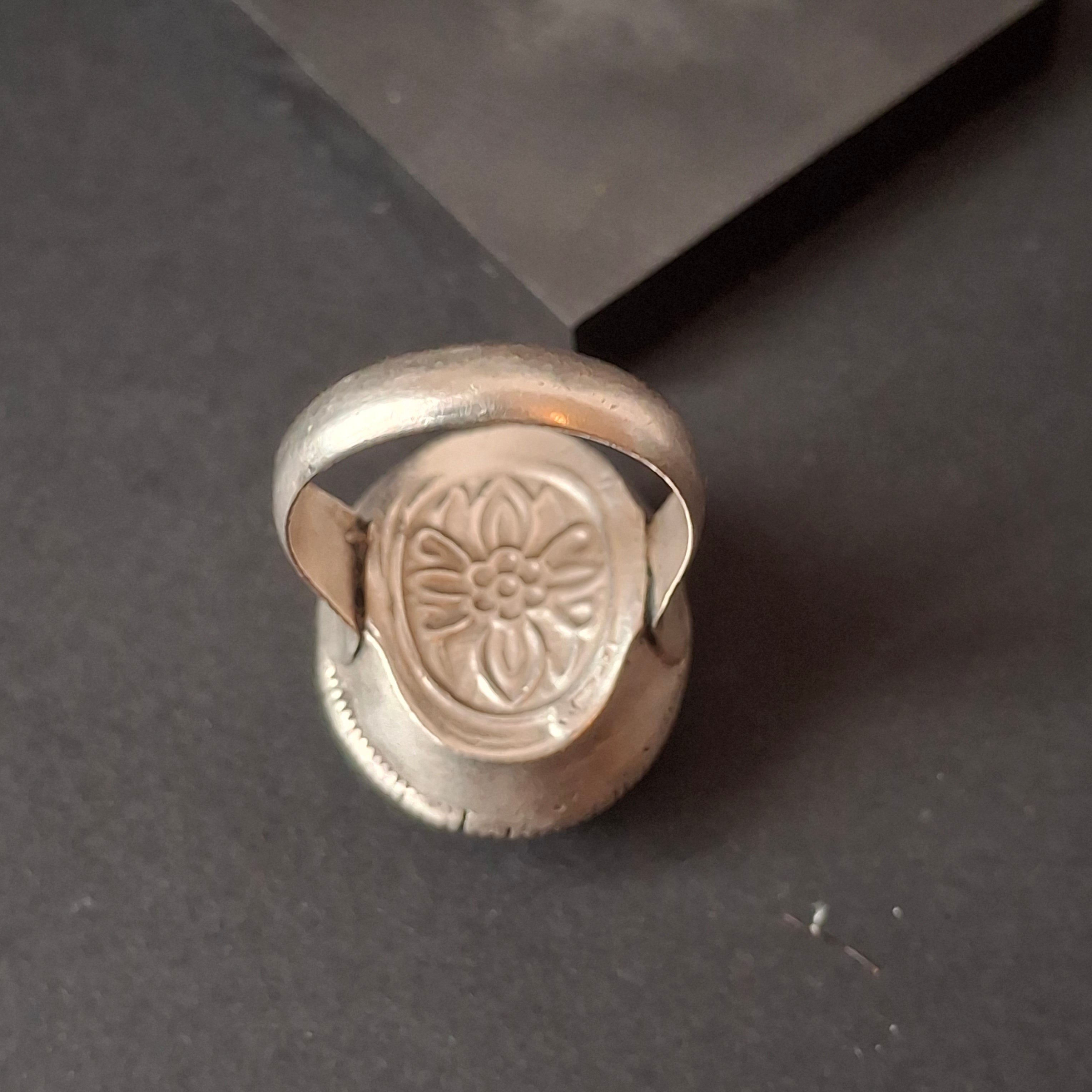 Vintage Sterling Silver Black Onyx Statement Ring – view 3